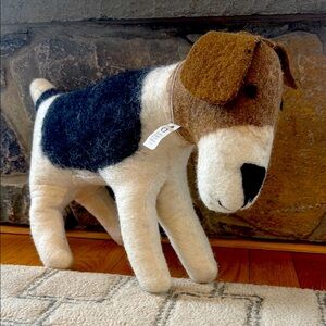 Sweet Jack Russell or similar handmade in VT wool felt accent piece.